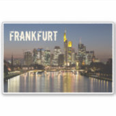 Frankfurt Skyline Deutschland Vintag Souvenirgesch Aufkleber (Vorderseite)