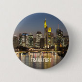 Frankfurt Skyline Deutschland Vintag Souvenirgesch Button (Vorderseite)