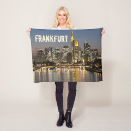 Frankfurt Skyline Deutschland Vintag Souvenirgesch Fleecedecke