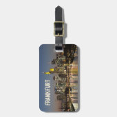 Frankfurt Skyline Deutschland Vintag Souvenirgesch Gepäckanhänger (Vorderseite vertikal)