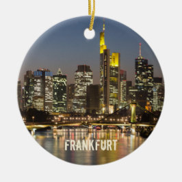 Frankfurt Skyline Deutschland Vintag Souvenirgesch Keramik Ornament