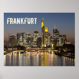 Frankfurt Skyline Deutschland Vintag Souvenirgesch Poster