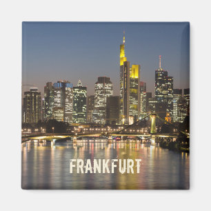 Frankfurt Skyline Deutschland Vintage Souvenir Ges Magnet
