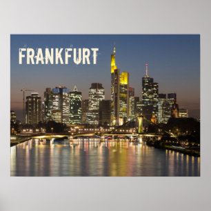 Frankfurt Skyline Deutschland Vintage Souvenir Ges Poster