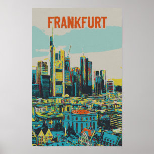 Frankfurt Skyline, Deutschlands Finanzhub Poster