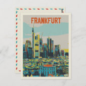Frankfurt Skyline, Deutschlands Finanzhub Postkarte (Vorne/Hinten)