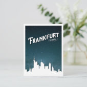 Frankfurt Skyline nach Nacht, Deutschland Postkarte (Stehend Vorderseite)