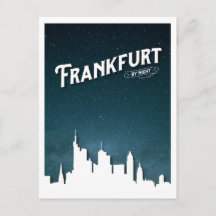 Frankfurt Skyline nach Nacht, Deutschland