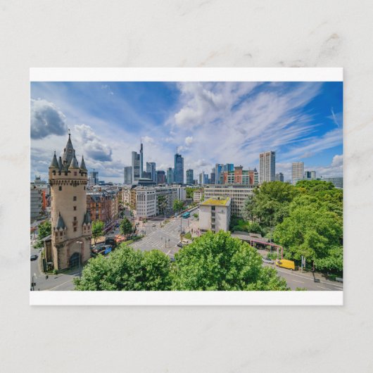 Frankfurt Skyline Postkarte (Vorderseite)