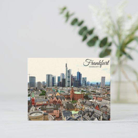 Frankfurt View Postkarte (Stehend Vorderseite)