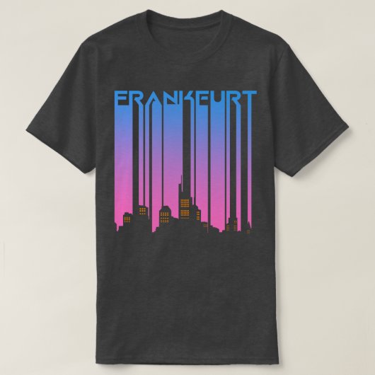 Frankfurt Vintag Retro City Silhouette Geschenk T-Shirt (Design vorne)