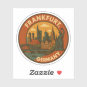 Frankfurter deutsche Skyline Aufkleber (Blatt)