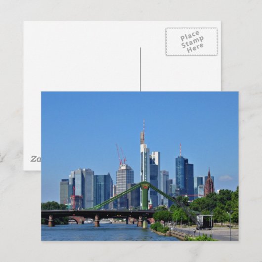 Frankfurter Skyline Postkarte (Vorne/Hinten)