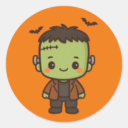 Frankie Boo Runder Aufkleber (Vorderseite)