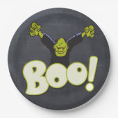 Frankie Monster Frankenstein Halloween Black Chalk Pappteller (Vorderseite)