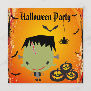 Frankie, Pumpkins, Bats & Spider Halloween-Party Einladung