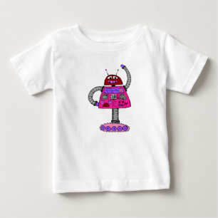 Frankie Robot: Rosa auf Weiß Baby T-shirt