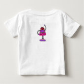 Frankie Robot: Rosa auf Weiß Baby T-shirt (Rückseite)