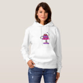 Frankie Robot: Rosa auf Weiß Hoodie (Vorne ganz)