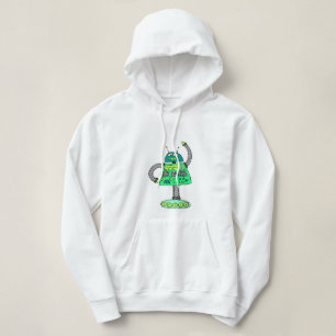 Frankie Roboter, grün auf weiß Hoodie