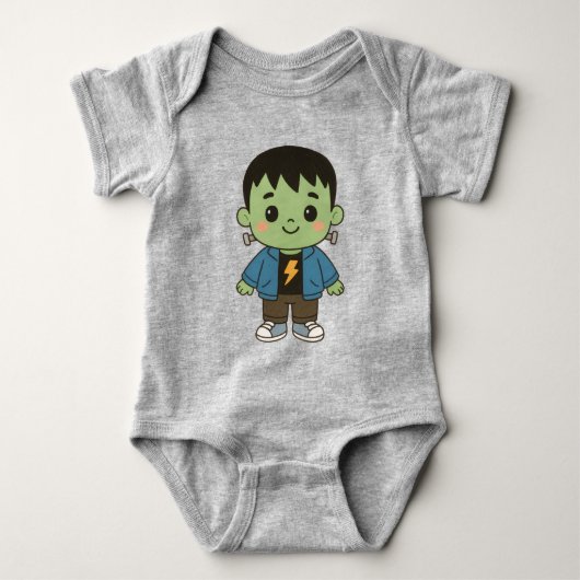 Frankie Sparks “Little Monster” Halloween Bodysuit Baby Strampler (Vorderseite)