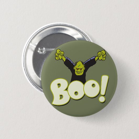 Frankie Superhero - Frankenstein Monster Halloween Button (Vorne & Hinten)