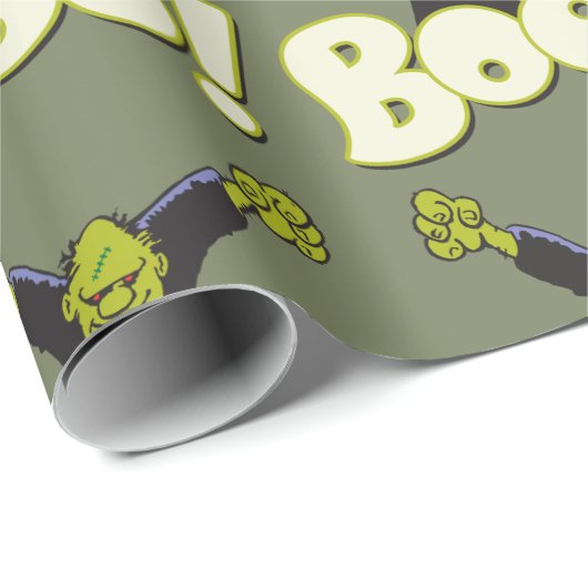 Frankie Superhero - Frankenstein Monster Halloween Geschenkpapier (Rolleneckpunkt)