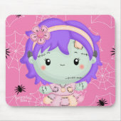 Frankie the Fabric Monster Pink Spiderweb Mouse Pa Mousepad (Vorne)