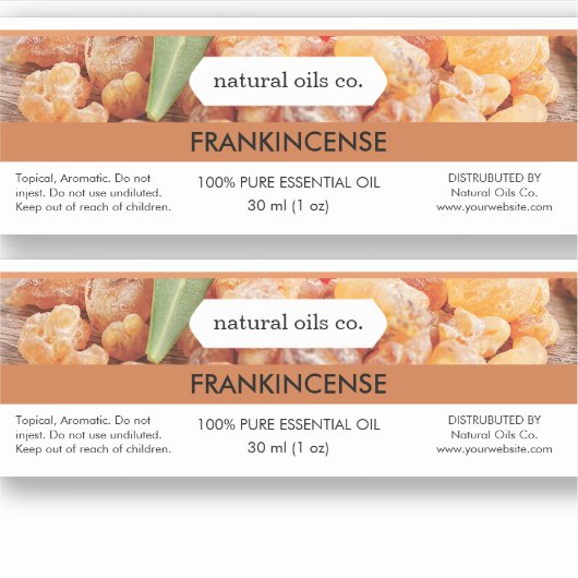 Frankincense Essential Oils Duftstoff Flaschenetik Aufkleber (Vorderseite)