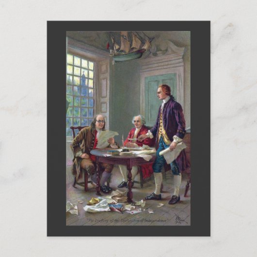 Franklin, Adams und Jefferson in Philadelphia 1776 Postkarte (Vorderseite)