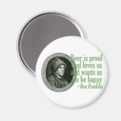 Franklin Beer Quote Magnet (Vorderseite/Rückseite)
