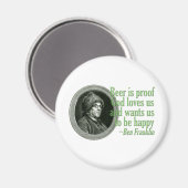 Franklin Beer Quote Magnet (Vorderseite/Rückseite)
