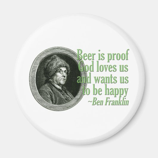 Franklin Beer Quote Magnet (Vorne)