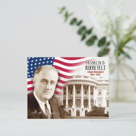 Franklin D. Roosevelt - 32. Präsident der USA Postkarte (Stehend Vorderseite)