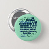 Franklin D. Roosevelt Inspirational Progress Quote Button (Vorne & Hinten)