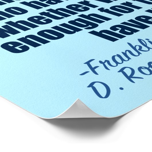 Franklin D. Roosevelt Inspirational Progress Quote Poster (Ecke)