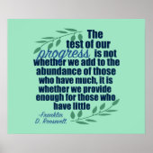 Franklin D. Roosevelt Inspirational Progress Quote Poster (Vorne)