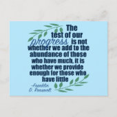Franklin D. Roosevelt Inspirational Progress Quote Postkarte (Vorderseite)