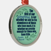 Franklin D. Roosevelt Inspirational Progress Quote Silbernes Ornament (Rechts)