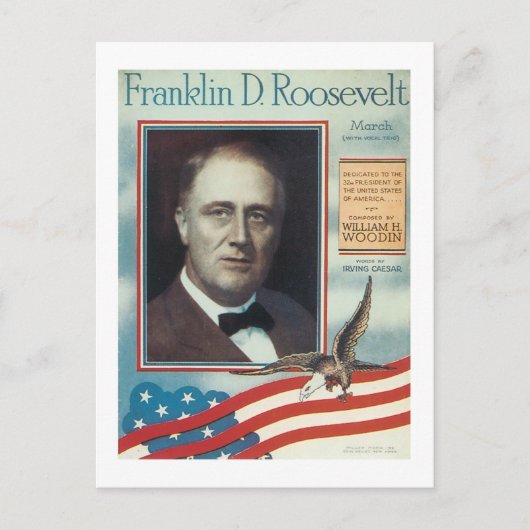 Franklin D. Roosevelt Vintag Songbook Cover Postkarte (Vorderseite)