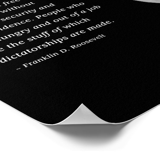 Franklin D. Roosevelts Warnung vor der Diktatur Poster (Ecke)