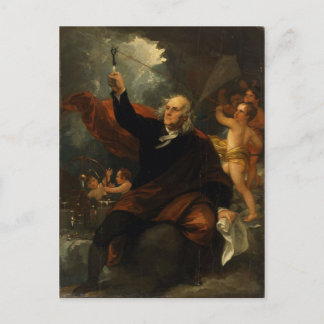 Franklin, das Strom zeichnet Postkarte