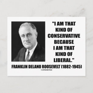 Franklin Delano Roosevelt Konservative Liberale Postkarte