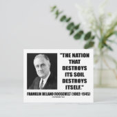 Franklin Delano Roosevelt Nation zerstört ihren Bo Postkarte (Stehend Vorderseite)