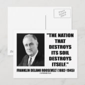 Franklin Delano Roosevelt Nation zerstört ihren Bo Postkarte (Vorne/Hinten)