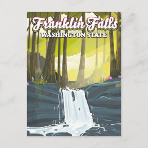 Franklin Falls Washington Staat USA Postkarte