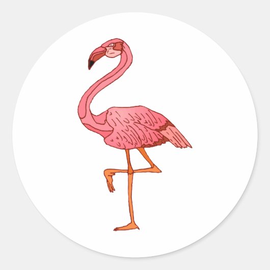 Franklin Flamingo Runder Aufkleber (Vorderseite)