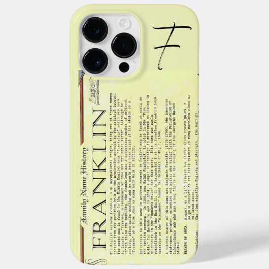 Franklin History Name Iphone Case (Rückseite)