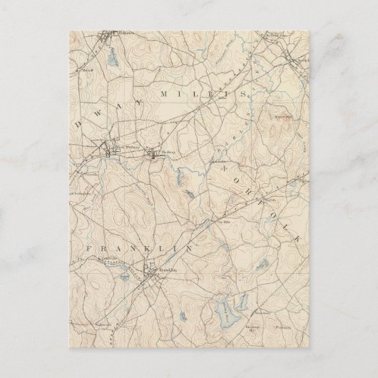 Franklin, Massachusetts Postkarte (Vorderseite)