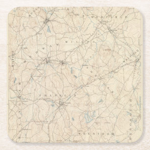 Franklin, Massachusetts Rechteckiger Pappuntersetzer